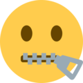 Emoji boca fechada com ziper